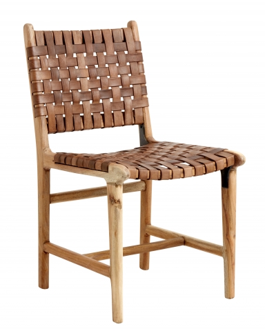 Aya, silla en piel marrón