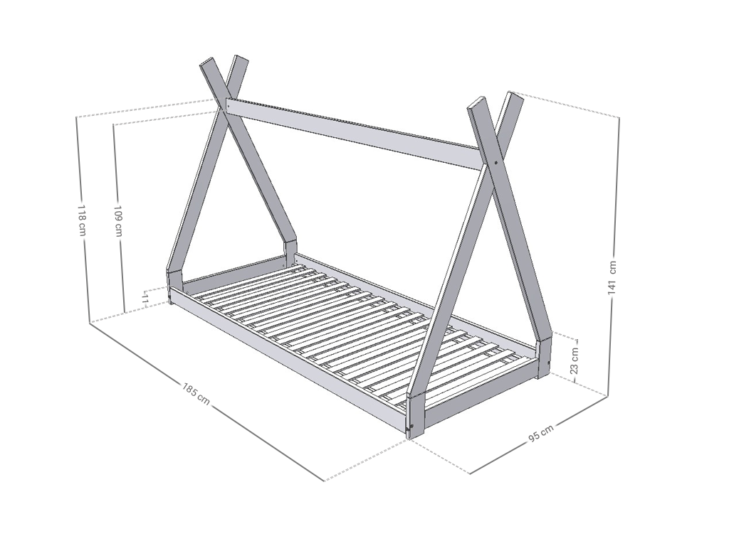 Cama-Casa infantil SIMPLY en forma de tipi