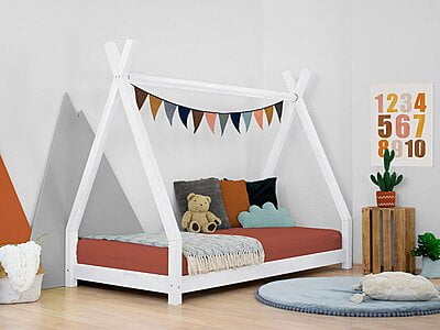 Cama infantil de madera NAKANA en forma de tipi