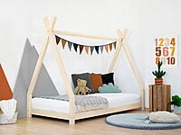 Cama infantil de madera NAKANA en forma de tipi