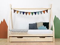 Cama infantil de madera NAKANA en forma de tipi