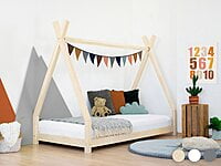 Cama infantil de madera NAKANA en forma de tipi