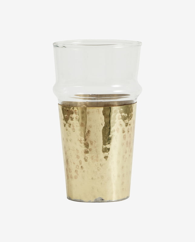 Vaso con hoja de metal dorada Vaso con hoja de metal dorada