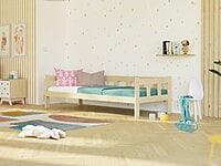 Cama individual de madera FENCE con barras laterales Cama individual de madera FENCE con barras laterales