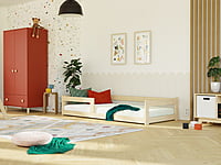 SAFE cama individual baja con dos barras de protección SAFE cama individual baja con dos barras de protección