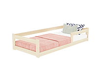 SAFE cama individual baja con dos barras de protección SAFE cama individual baja con dos barras de protección