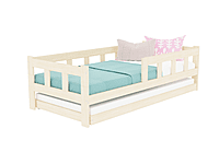 Fence cama individual de madera con dos laterales Fence cama individual de madera con dos laterales