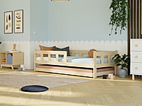 Fence cama individual de madera con dos laterales Fence cama individual de madera con dos laterales