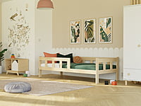 Fence cama individual de madera con dos laterales Fence cama individual de madera con dos laterales