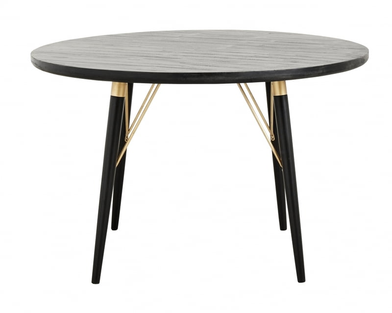 Mesa redonda en madera negra Mesa redonda en madera negra
