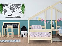 Cama casita de madera doble VILLY Cama casita de madera doble VILLY