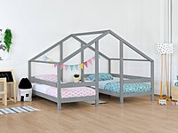Cama casita de madera doble VILLY Cama casita de madera doble VILLY
