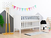 Cuna SLEEPY con altura de somier ajustable y cabeceros completos Cuna SLEEPY con altura de somier ajustable y cabeceros completos