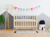 Cuna SLEEPY con altura de somier ajustable y cabeceros completos Cuna SLEEPY con altura de somier ajustable y cabeceros completos