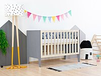 Cuna SLEEPY con altura de somier ajustable y cabeceros completos Cuna SLEEPY con altura de somier ajustable y cabeceros completos