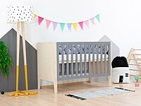 Cuna SLEEPY con altura de somier ajustable y cabeceros completos Cuna SLEEPY con altura de somier ajustable y cabeceros completos