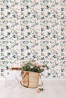 Papel pintado infantil - Flores con fondo pálido Papel pintado infantil - Flores con fondo pálido
