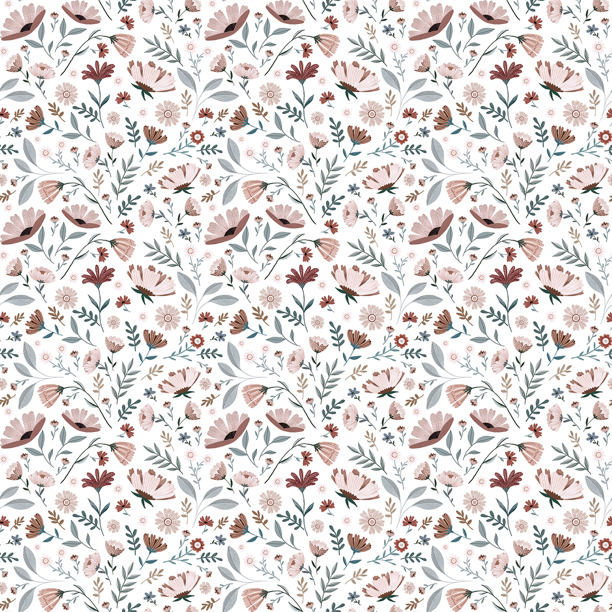 Papel pintado infantil -  Flores del océano