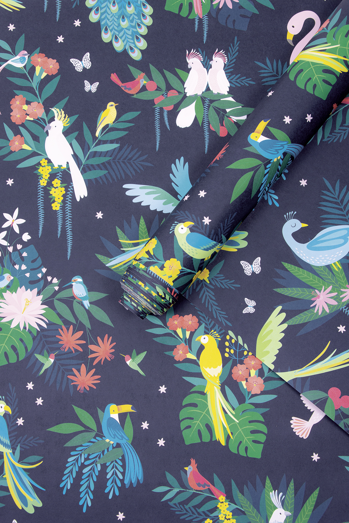 Papel pintado infantil - Aves tropicales