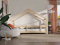Cama Casita infantil Lucky con barandilla lateral Cama Casita infantil Lucky con barandilla lateral
