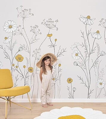 CHAMOMILE Papel Pintado MURAL (400 X 248 CM) - A TRAVÉS DE LOS CAMPOS