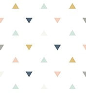 ENCHANTED Papel Pintado (50 CM X 10 M) - TRIANGLES (PINK, MUSTARD, GREY)