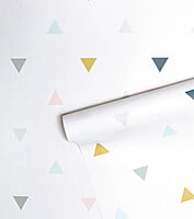 ENCHANTED Papel Pintado (50 CM X 10 M) - TRIANGLES (PINK, MUSTARD, GREY)