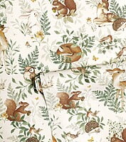 Papel pintado infantil - Animales del bosque (fondo beige)