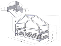 Cama Casita infantil Lucky con barandilla lateral Cama Casita infantil Lucky con barandilla lateral