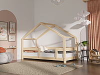 Cama Casita infantil Lucky con barandilla lateral