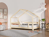 Cama Casita infantil Lucky con barandilla lateral