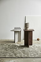 Conjunto 2 mesas auxiliares en mármol y madera Glina