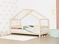 Cama Casita infantil Lucky con barandilla lateral