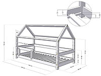 Cama infantil de madera TERY con barra seguridad Cama infantil de madera TERY con barra seguridad