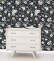 WONDERLAND Papel Pintado (50 CM X 10 M) - Flores (fondo oscuro) WONDERLAND Papel Pintado (50 CM X 10 M) - Flores (fondo oscuro)