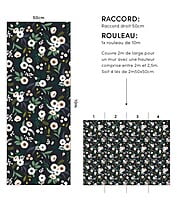 WONDERLAND Papel Pintado (50 CM X 10 M) - Flores (fondo oscuro) WONDERLAND Papel Pintado (50 CM X 10 M) - Flores (fondo oscuro)